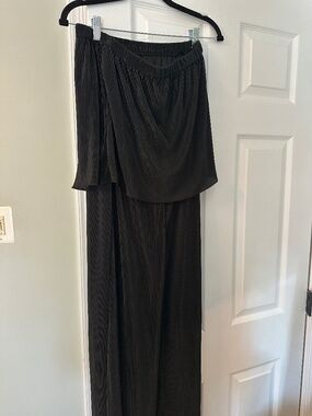 Black strapless jumpsuit